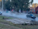 Алчевск: после старта отопления на дороге образовался пар