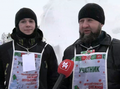 Луганчане создали одну из лучших снежных скульптур в Новосибирске