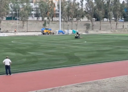 Оазис луганского университета: газон на новом стадионе почти готов