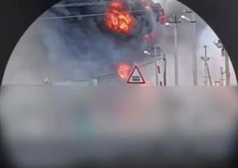 Момент удара ВСУ по АЗС в Старобельске ЛНР попал на видео