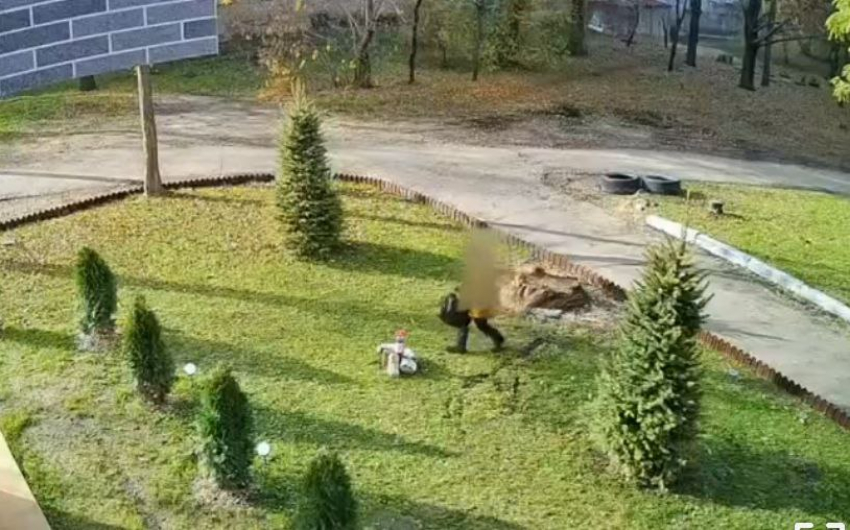 Школьник из Луганска утащил садовый маяк из двора, благоустроенного руками местных