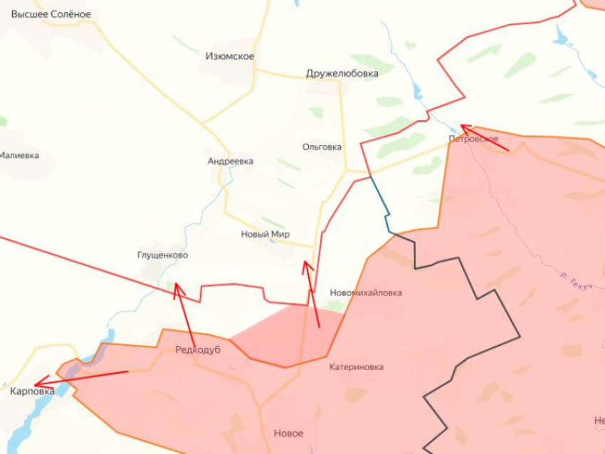 ВС РФ продолжают наступать в районе приграничных ЛНР Редкодуба и Нового Мира