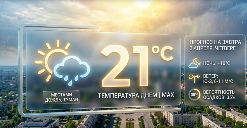 До +21 и кратковременные дожди: прогноз погоды в ЛНР на 2 апреля