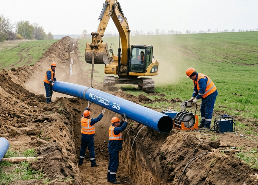 Стабильная вода для Лутугино: началось строительство 11 км водовода